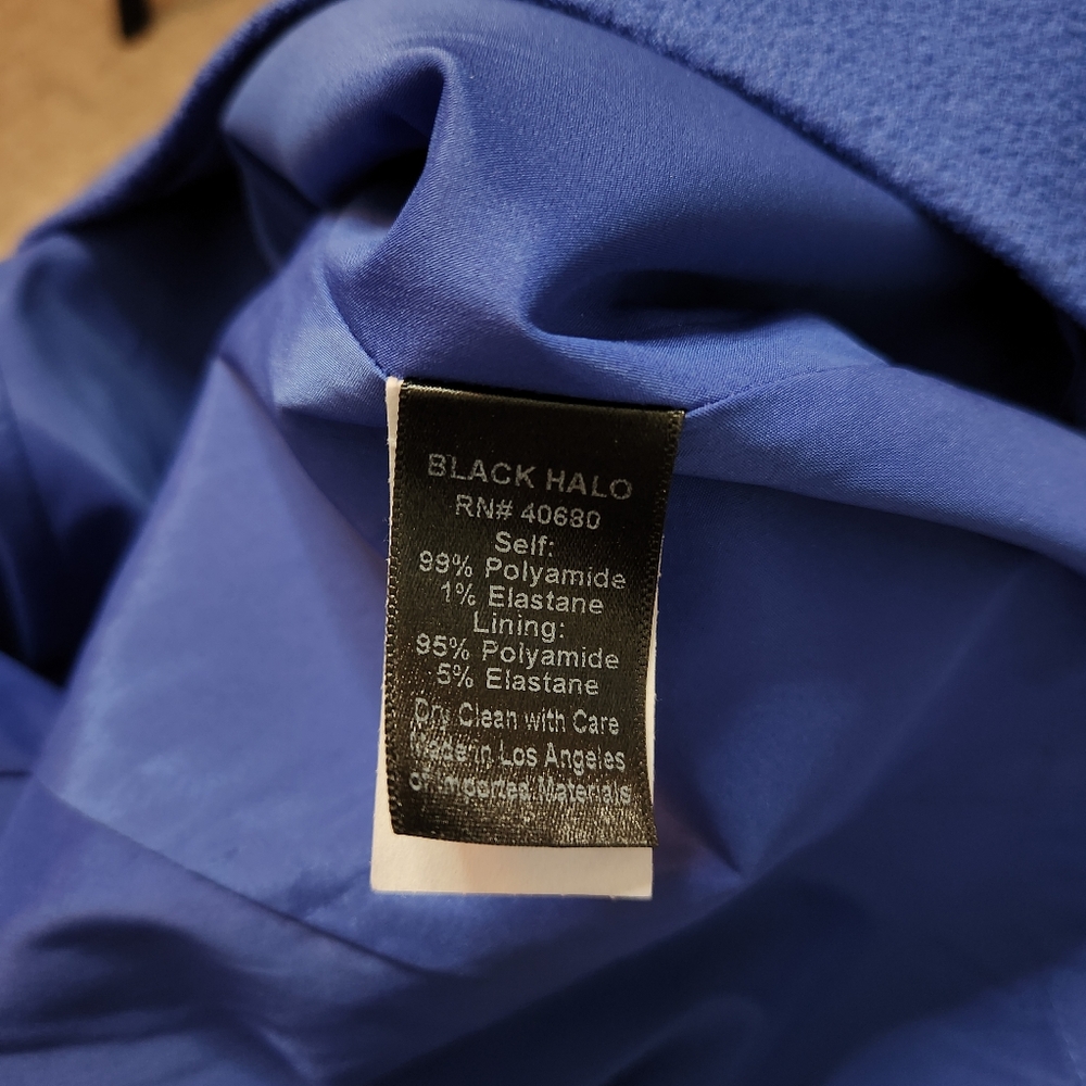 Black Halo Cobalt Blue Fitted Sheath Dress - Picture 8 of 8